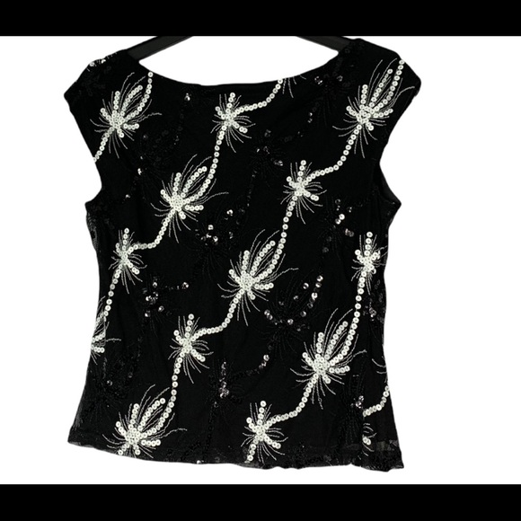 Cartise  black and white sequin top size 10 - Picture 5 of 7